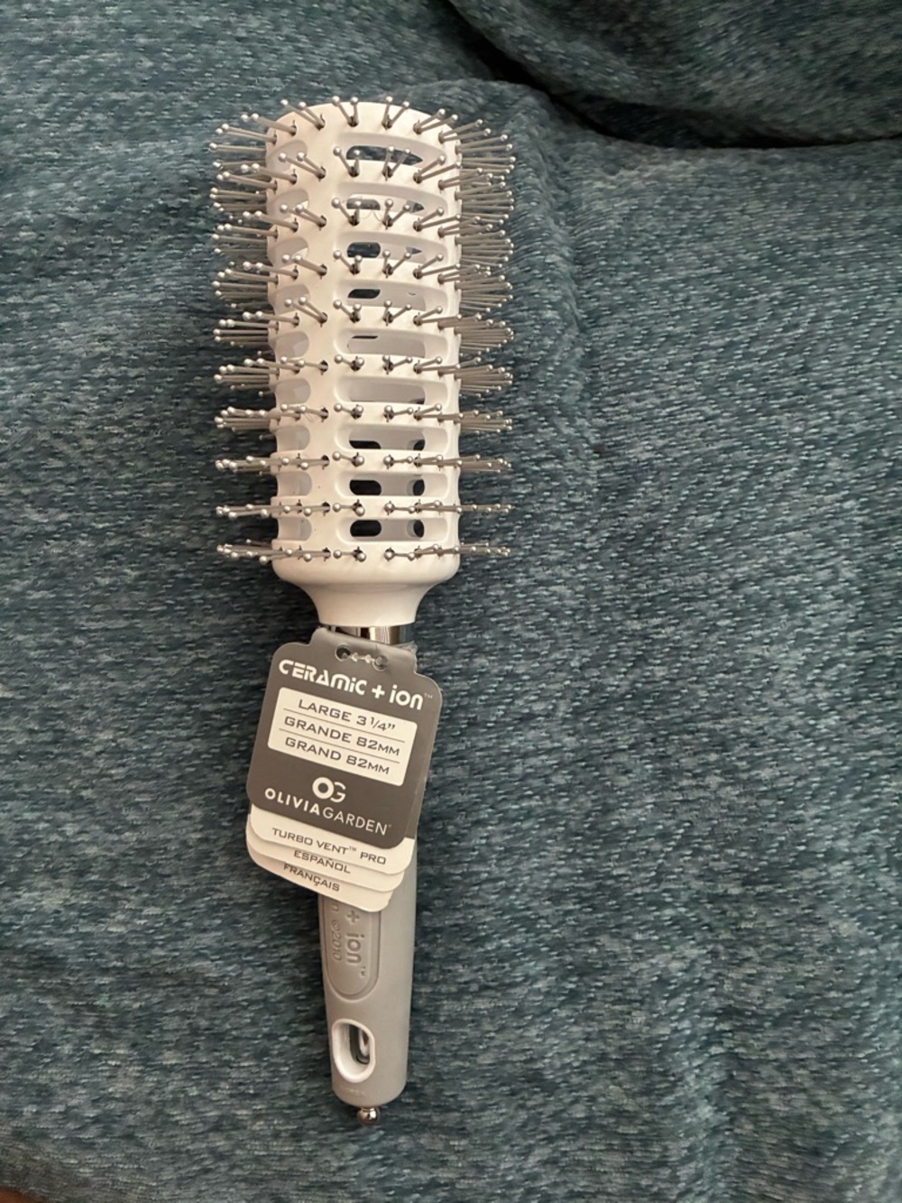 Olivia Garden Ceramic + Ion Large 3 1/4" Round Vent Brush - Gray